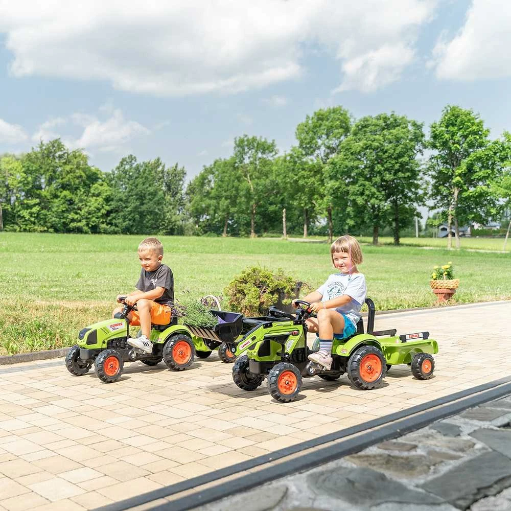 Vaikiškas pedalinis traktorius Falk Claas FAL2040A, su priekaba, žalias