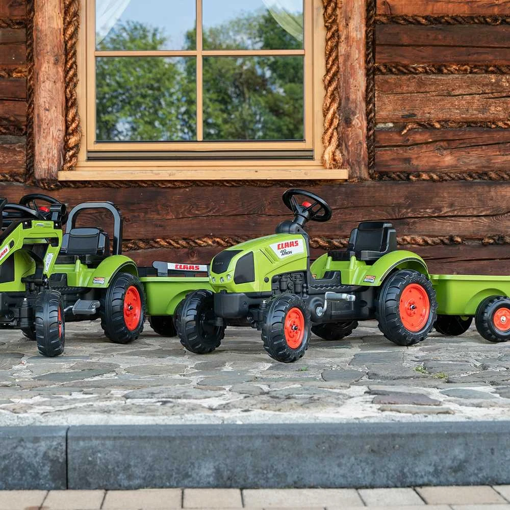 Vaikiškas pedalinis traktorius Falk Claas FAL2040A, su priekaba, žalias