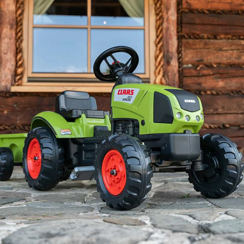 Vaikiškas pedalinis traktorius Falk Claas FAL2040A, su priekaba, žalias