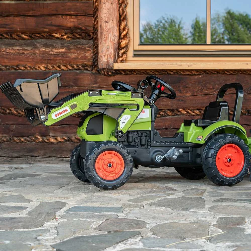 Vaikiškas pedalinis traktorius Falk Claas FAL2040A, su priekaba, žalias