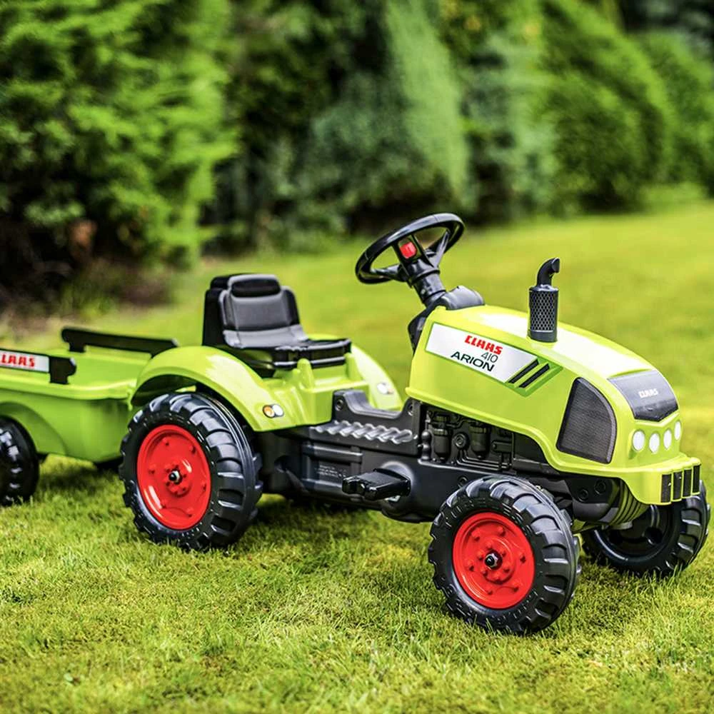 Falk Claas Minamas pedalinis traktorius su priekaba
