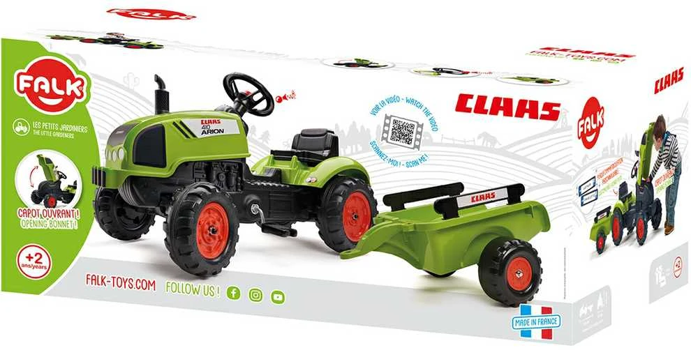 Falk Claas Minamas pedalinis traktorius su priekaba
