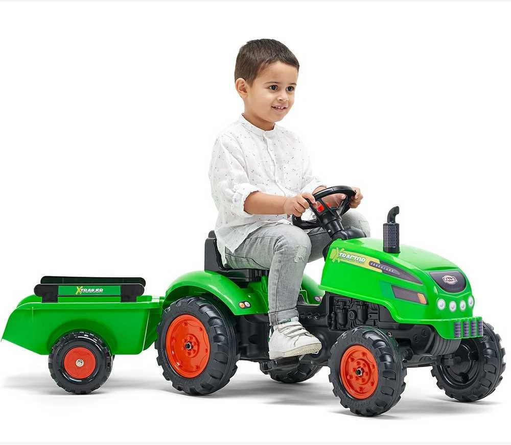 Traktorius su priekaba FALK X Tractor žalias