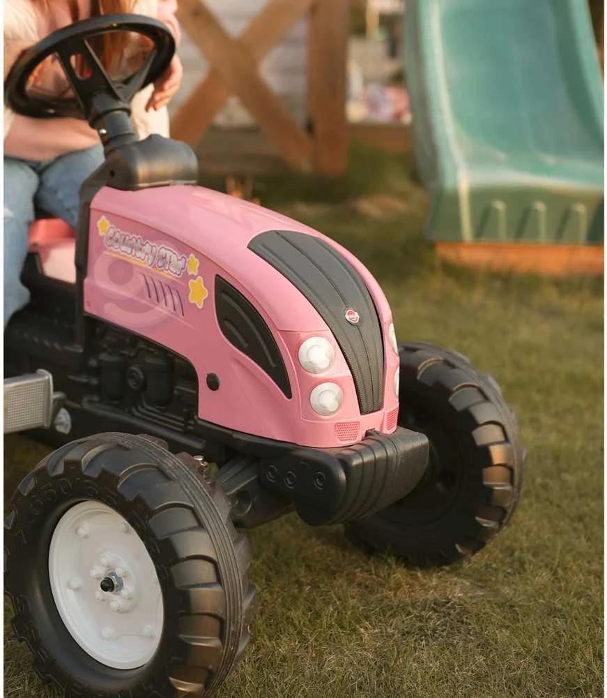Vaikiškas pedalinis traktorius Falk Country Star 2056L, su priekaba, rožinis