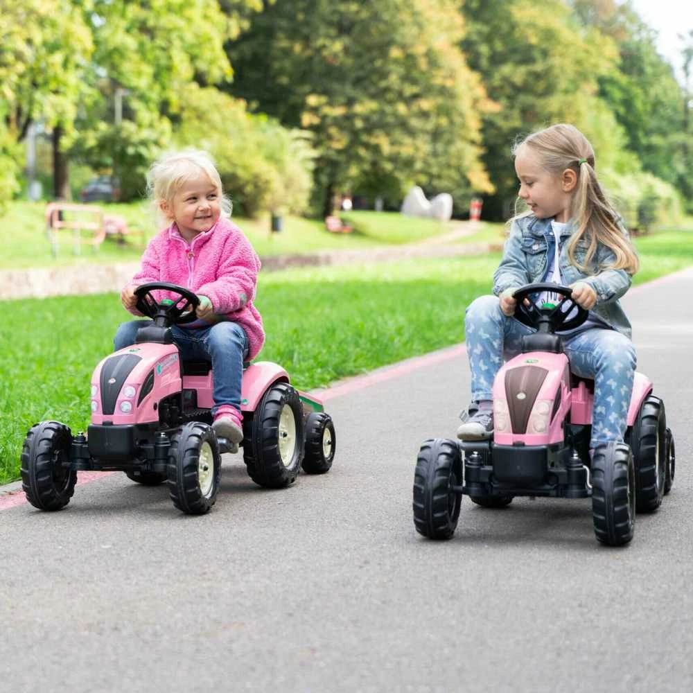 Vaikiškas pedalinis traktorius Falk Country Star 2056L, su priekaba, rožinis