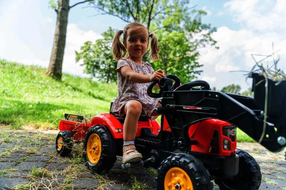 Vaikiškas pedalinis traktorius FALK Supercharger su priekaba ir kaušu
