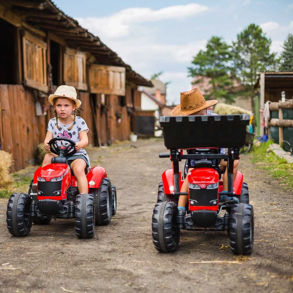 Pedalinis traktorius su priekaba FALK Massey Ferguson raudonas nuo 3 metų