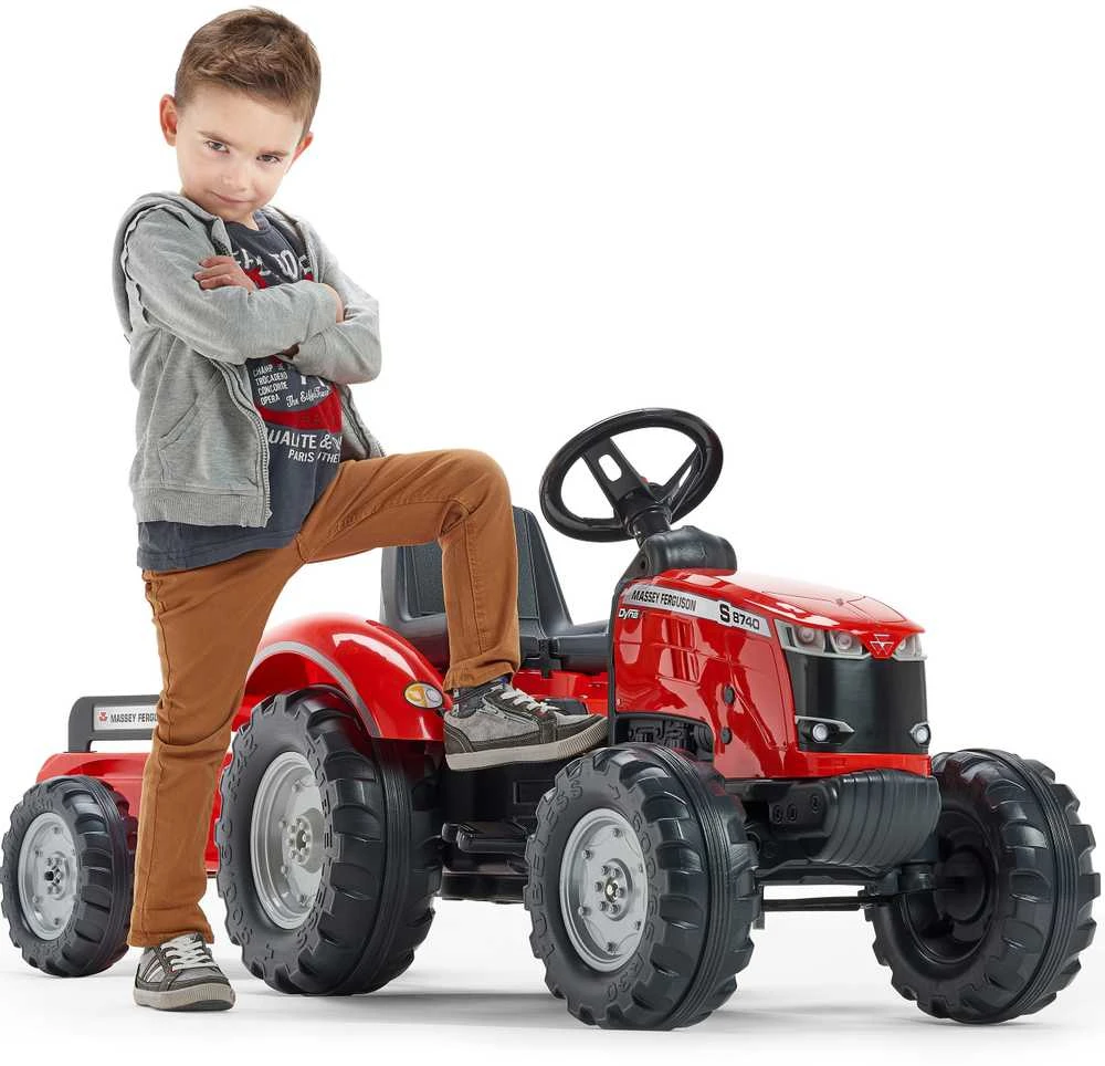 FALK traktorius Massey Ferguson Raudona ant pedalų su priekaba nuo 3 metų