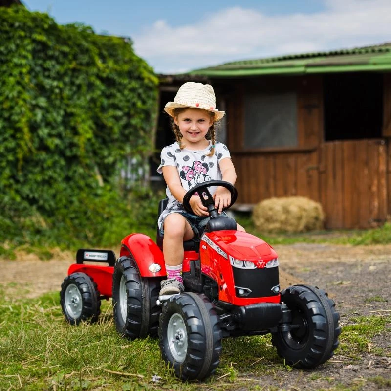 FALK traktorius Massey Ferguson Raudona ant pedalų su priekaba nuo 3 metų