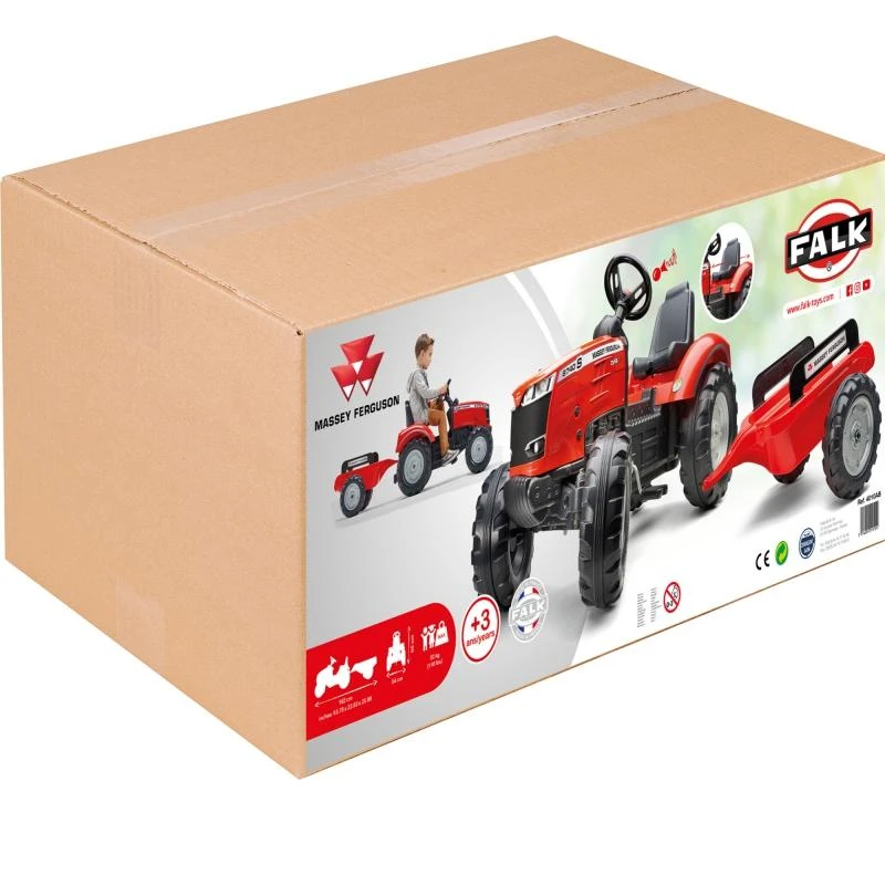 FALK traktorius Massey Ferguson Raudona ant pedalų su priekaba nuo 3 metų