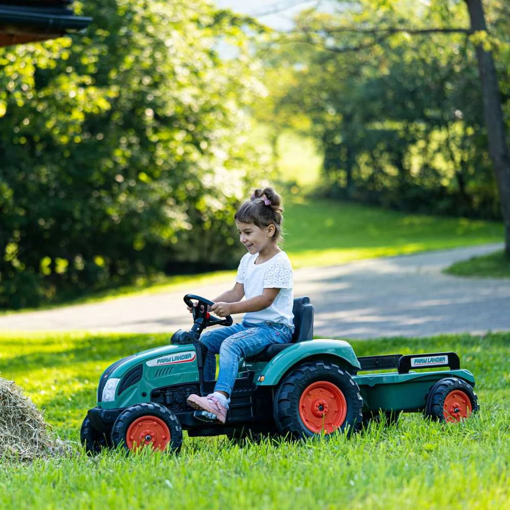 Falk Farm Lander Minamas pedalinis traktorius su priekaba aprašymas - Prekės nuotrauka