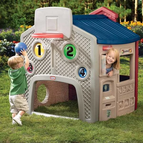 Lauko Žaidimų Namelis Little Tikes su Krepšinio Lanku