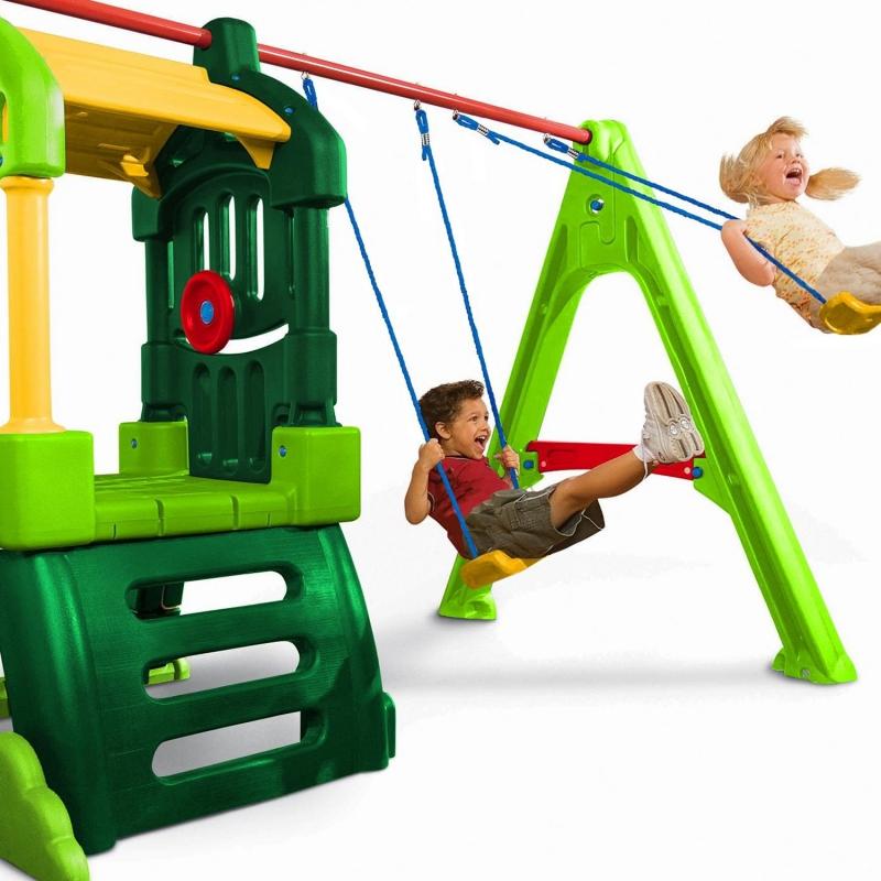 Little Tikes Plac zabaw Clubhouse Swing Set Natural, žema kaina Varle.lt