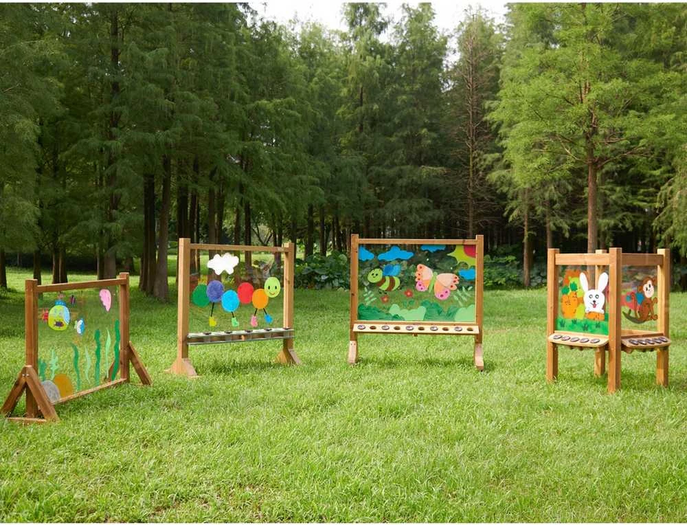 MASTERKIDZ 4 pusių permatoma akrilinė dažoma lenta + puodeliai