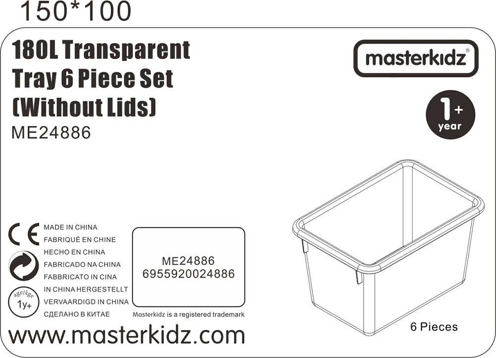 MASTERKIDZ Akryliniai Saugojimo Indai 6 Vnt.