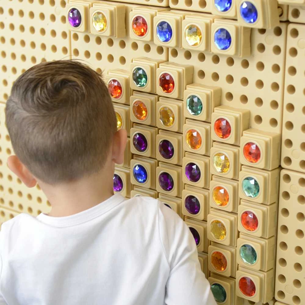 MASTERKIDZ akriliniai spalvoti deimantai STEM mokslo lentai, 72 dalys