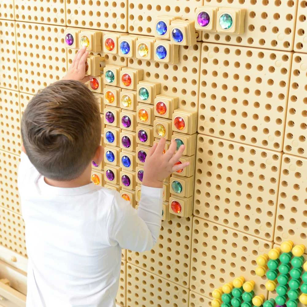 MASTERKIDZ akriliniai spalvoti deimantai STEM mokslo lentai, 72 dalys