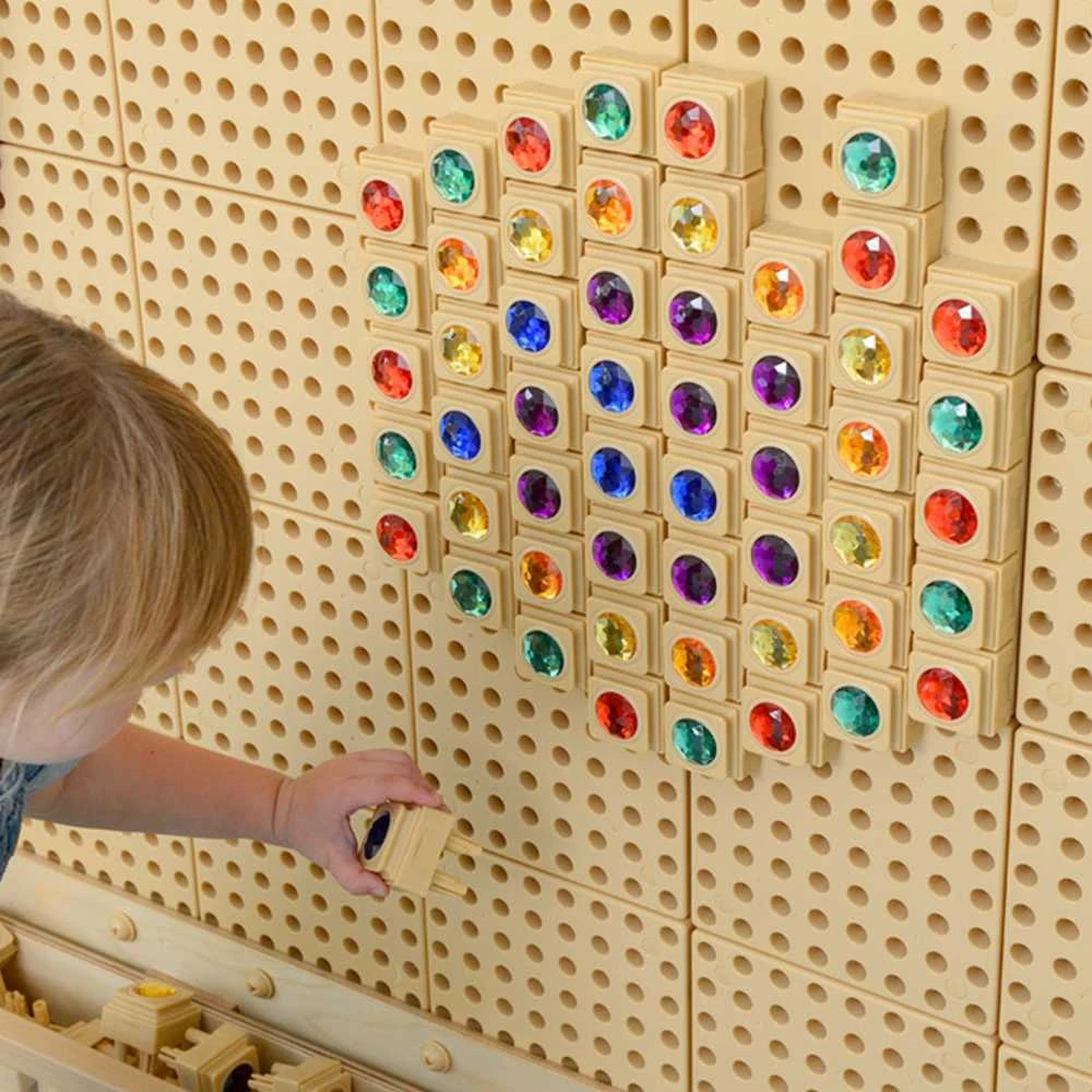 MASTERKIDZ akriliniai spalvoti deimantai STEM mokslo lentai, 72 dalys