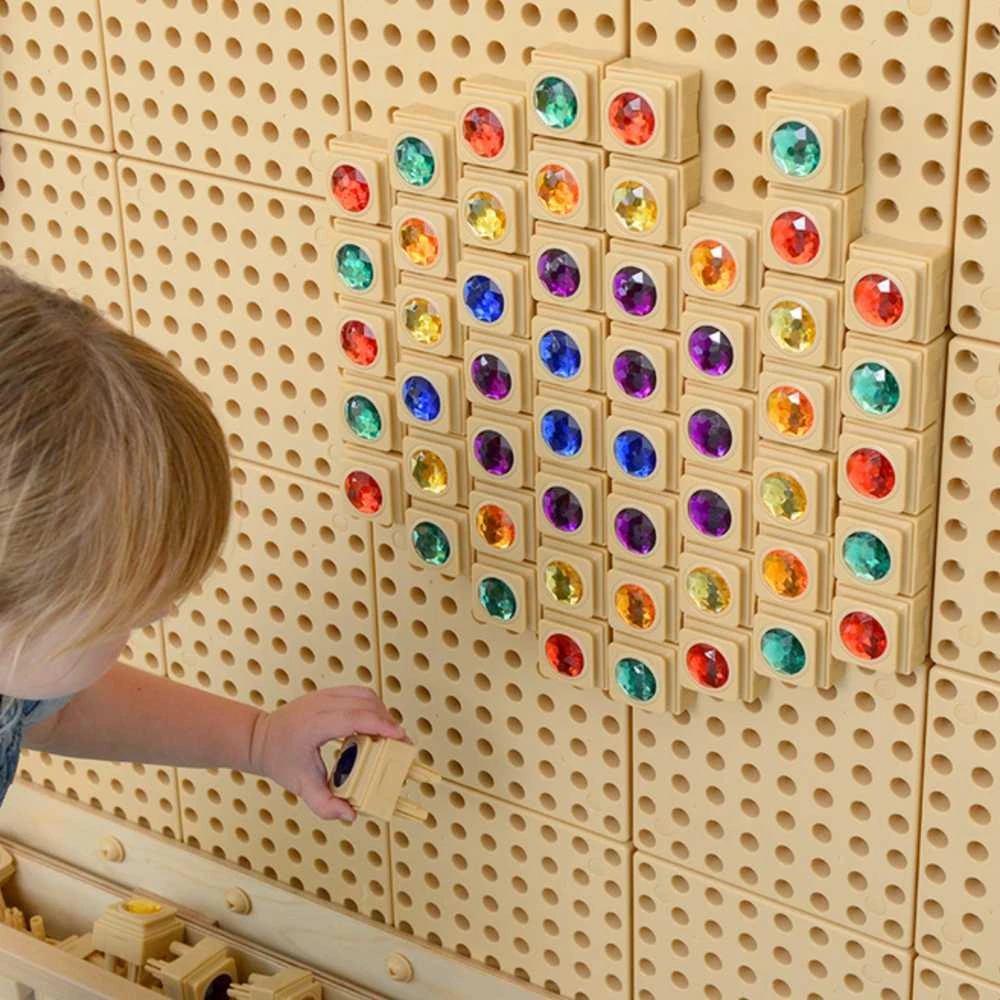 Masterkidz kūrybinis akrilinių deimantukų rinkinys vaikams mokomajai STEM lentai 72 vnt