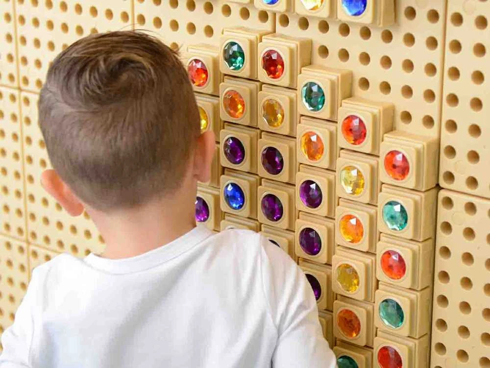 MASTERKIDZ akriliniai spalvoti deimantai STEM mokslo lentai, 72 dalys