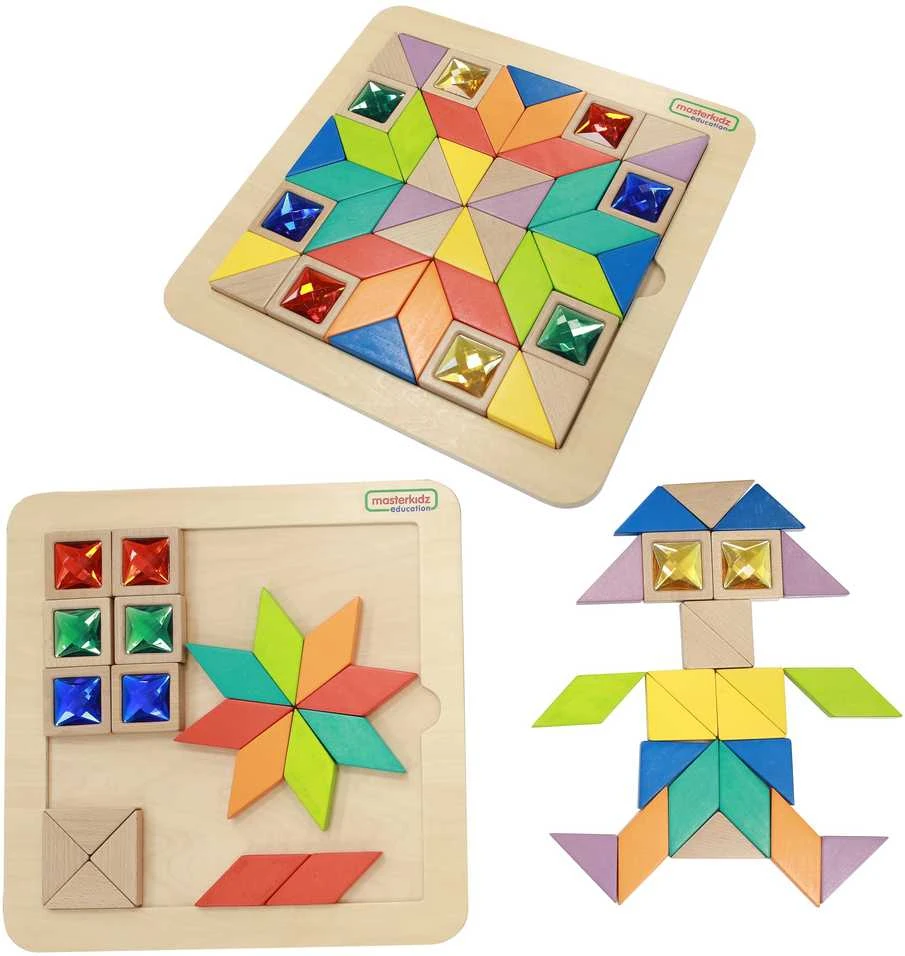 Masterkidz „MasterKid Mosaic“ galvosūkio mokymosi spalvos ir formos Tangram Montessori