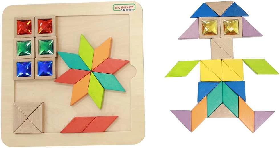 Masterkidz „MasterKid Mosaic“ galvosūkio mokymosi spalvos ir formos Tangram Montessori
