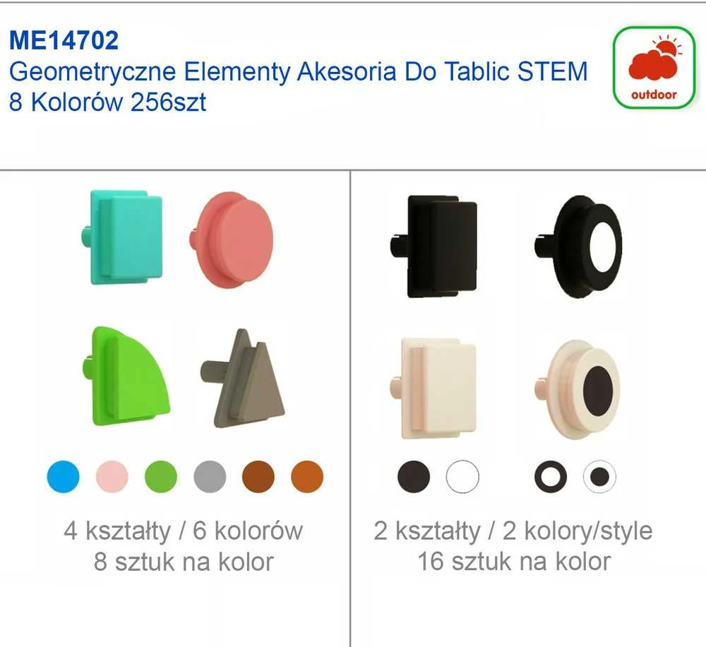 MASTERKIDZ Geometriniai Elementai Tablic 256 vnt.