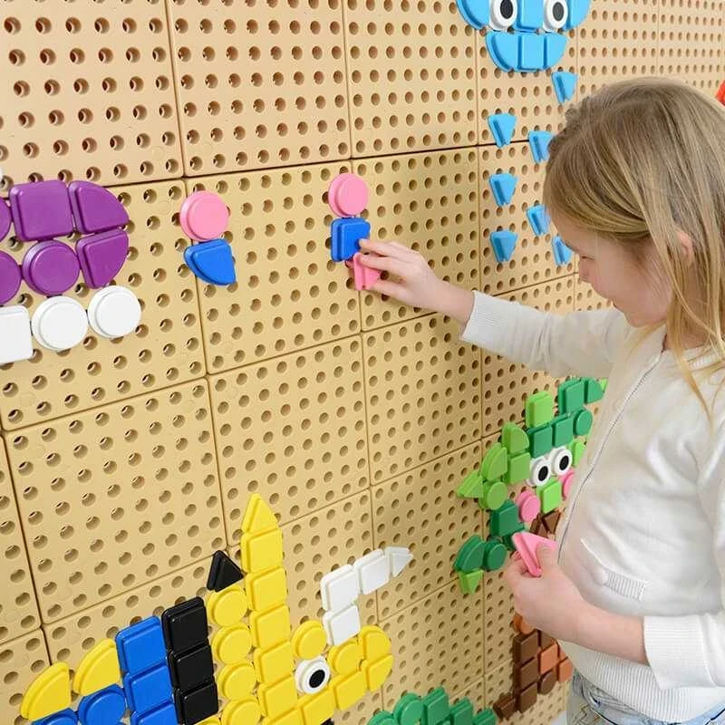 MASTERKIDZ Žaislai kūrybai Kočiai geometrinėmis formomis 64 vnt