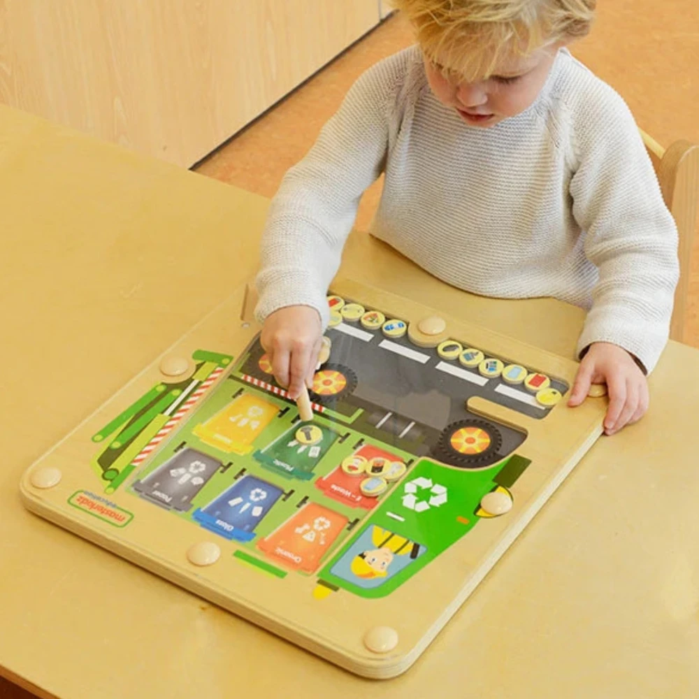 MASTERKIDZ Švietimo Žaislas – Medinė Tinkama Atliekų Rūšiavimo Lenta