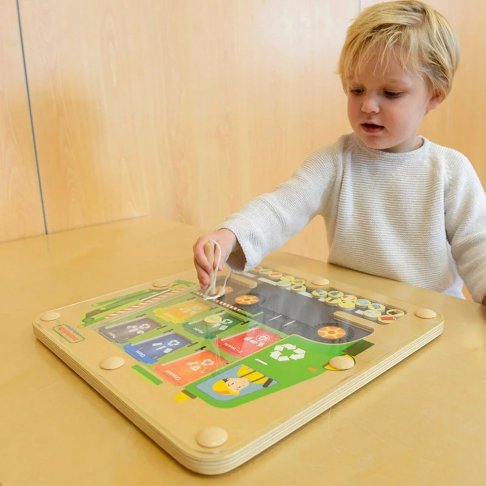MASTERKIDZ Švietimo Žaislas – Medinė Tinkama Atliekų Rūšiavimo Lenta