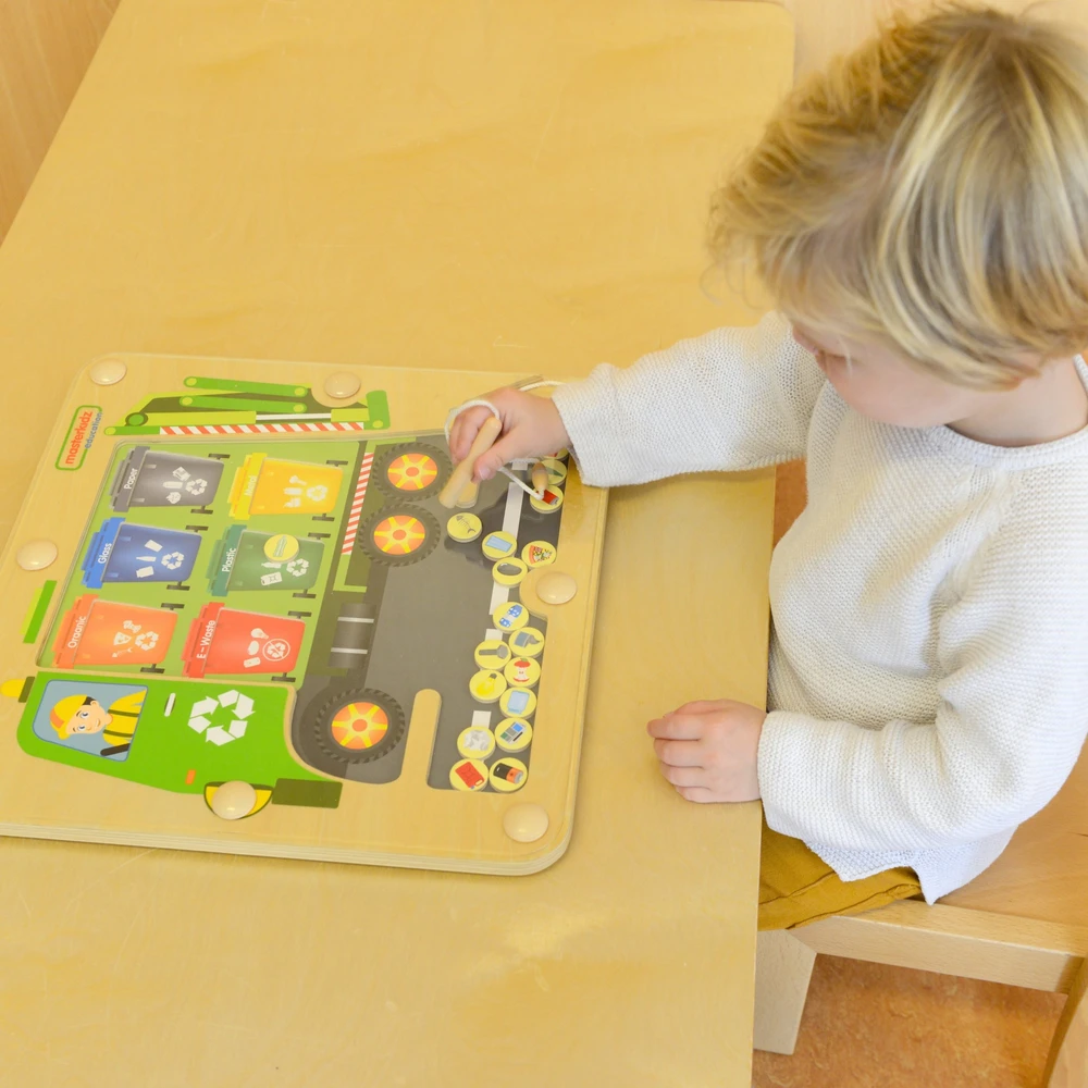 MASTERKIDZ Švietimo Žaislas – Medinė Tinkama Atliekų Rūšiavimo Lenta