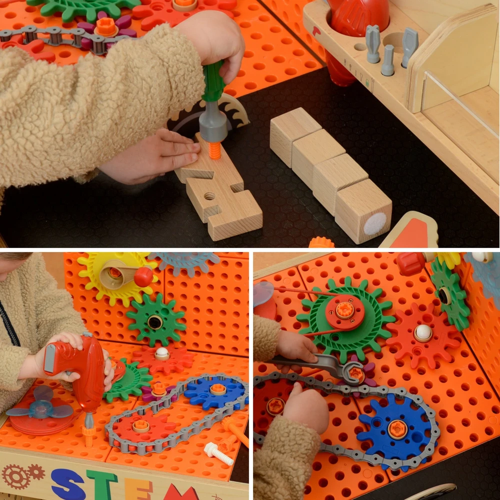 MASTERKIDZ medinės dirbtuvės XXL Montessori STEM su įrankiais