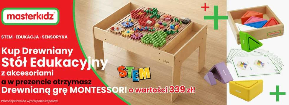 MASTERKIDZ medinis mokomasis stalas + 352 STEAM sienelės priedai