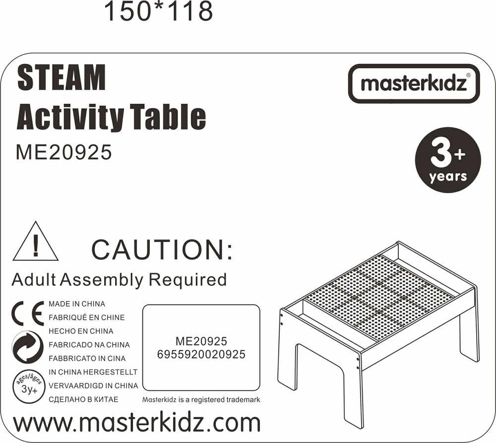 MASTERKIDZ medinis mokomasis stalas + 352 STEAM sienelės priedai