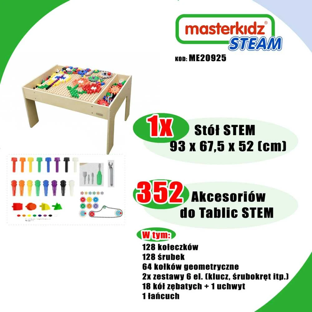 MASTERKIDZ medinis mokomasis stalas + 352 STEAM sienelės priedai
