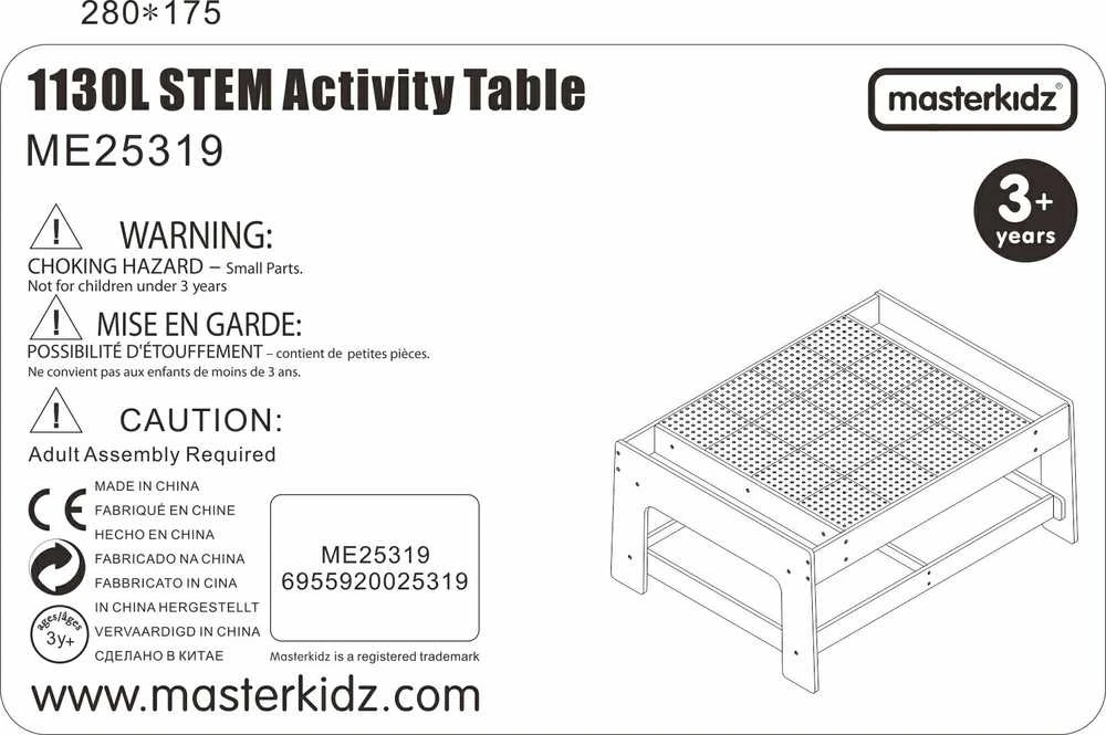MASTERKIDZ medinis edukacinis stalas + STEM sienos priedai + 135 kaladėlės