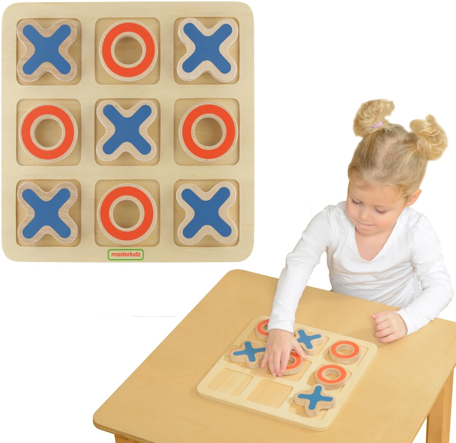 Masterkidz Medinė Žaidimų Lenta Kółko I Krzyżyk Loginių Žaidimų