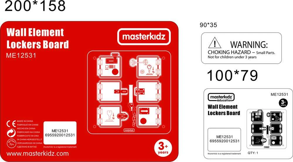 Masterkidz Medinė Žaidimų Lenta Mokymuisi Užrakinti ir Atidaryti - 6 Seifai