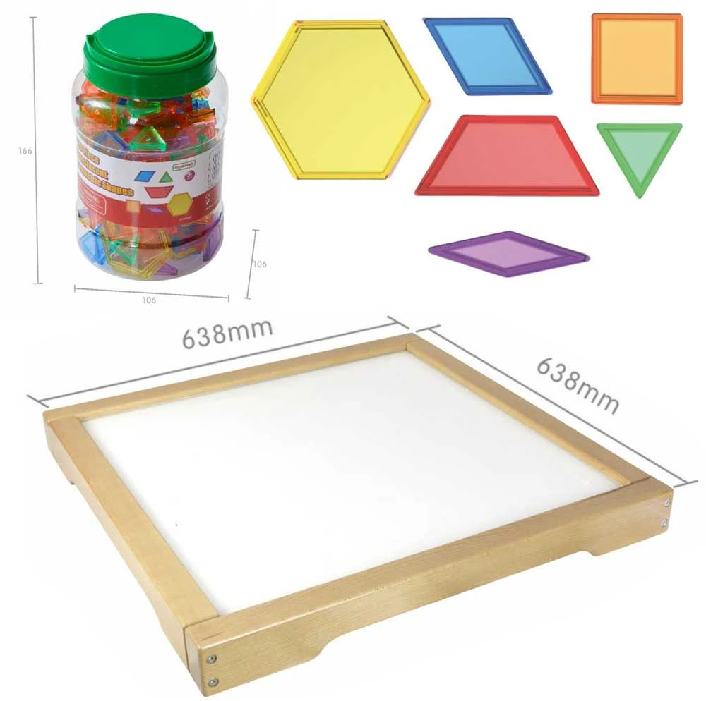 MASTERKIDZ LED sensorinė dėžutė + Montessori mozaikos kaladėlės, 140 vnt.