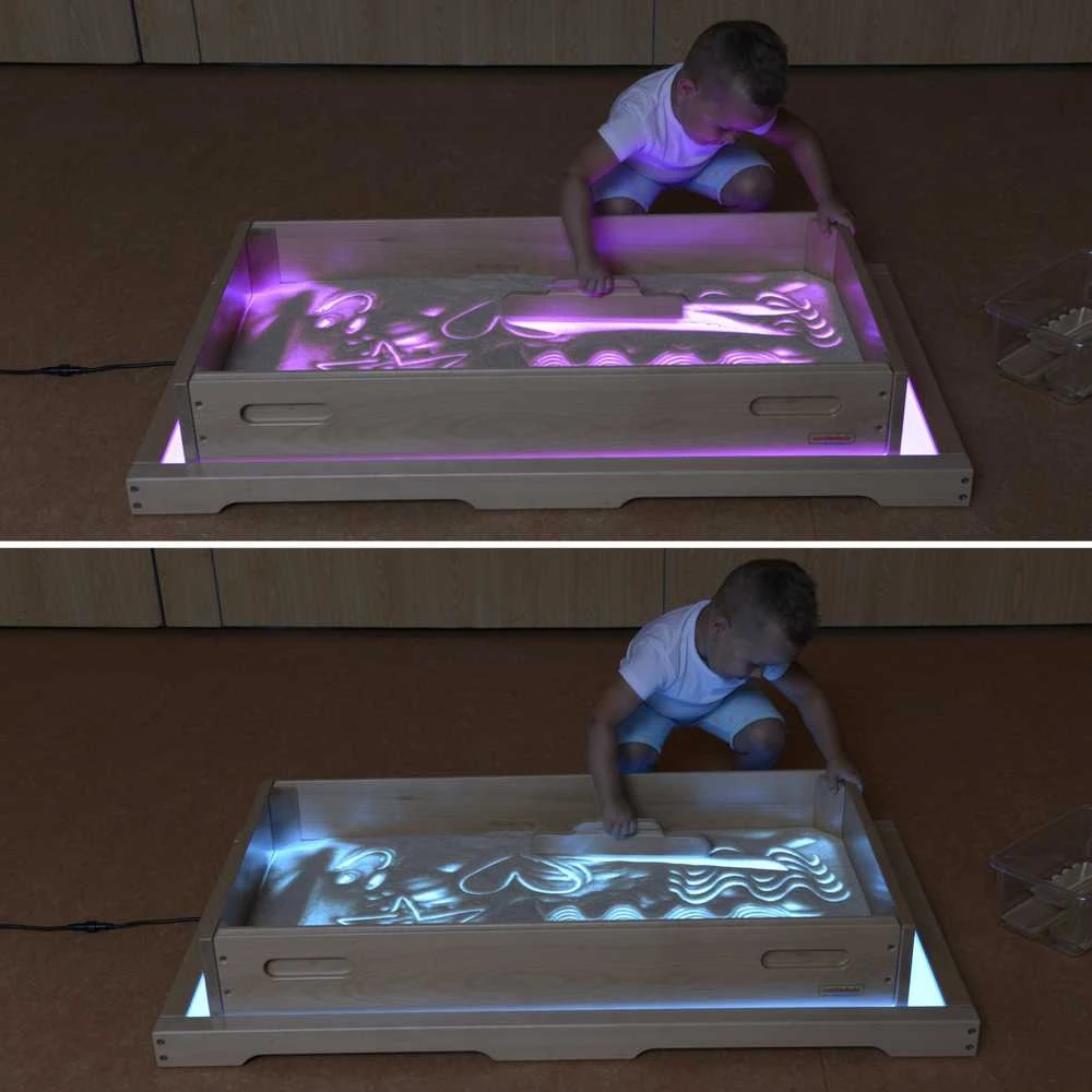 MASTERKIDZ sensorinis stačiakampis smėlio žaidimų padėklas su LED skydeliu