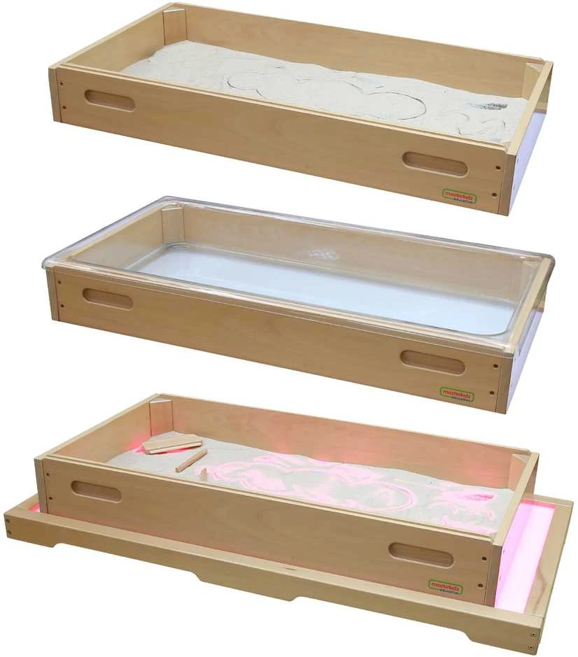 MASTERKIDZ sensorinis stačiakampis smėlio žaidimų padėklas su LED skydeliu