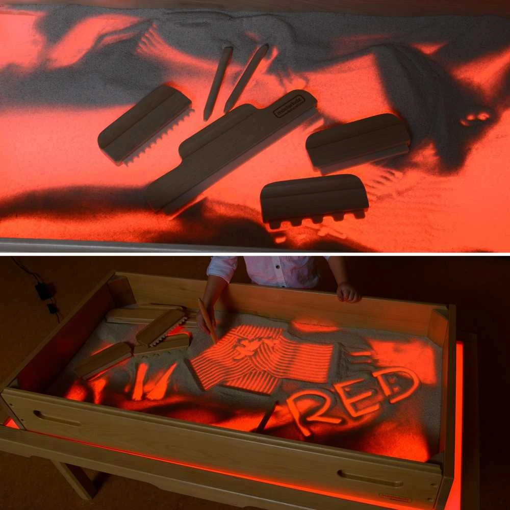 MASTERKIDZ sensorinis stačiakampis smėlio žaidimų padėklas su LED skydeliu