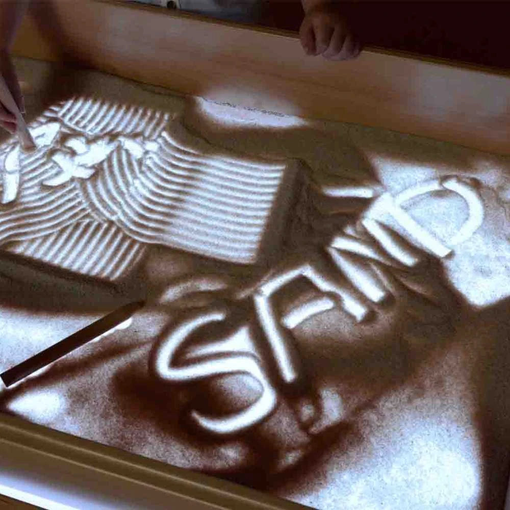 MASTERKIDZ sensorinis stačiakampis smėlio žaidimų padėklas su LED skydeliu