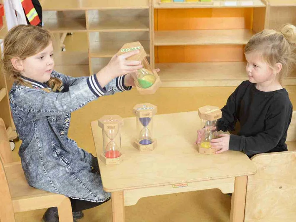 MASTERKIDZ smėlio laikrodžių rinkinys laikui pažinti