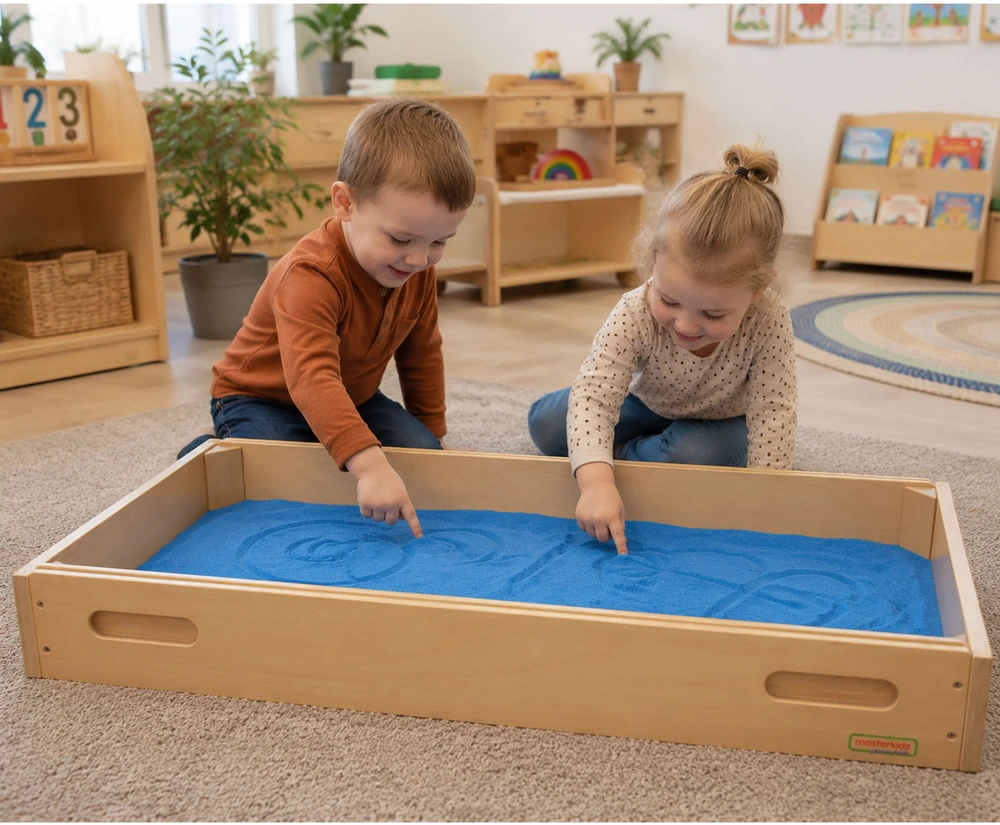 MASTERKIDZ sensorinis stačiakampis smėlio žaidimų padėklas su LED skydeliu