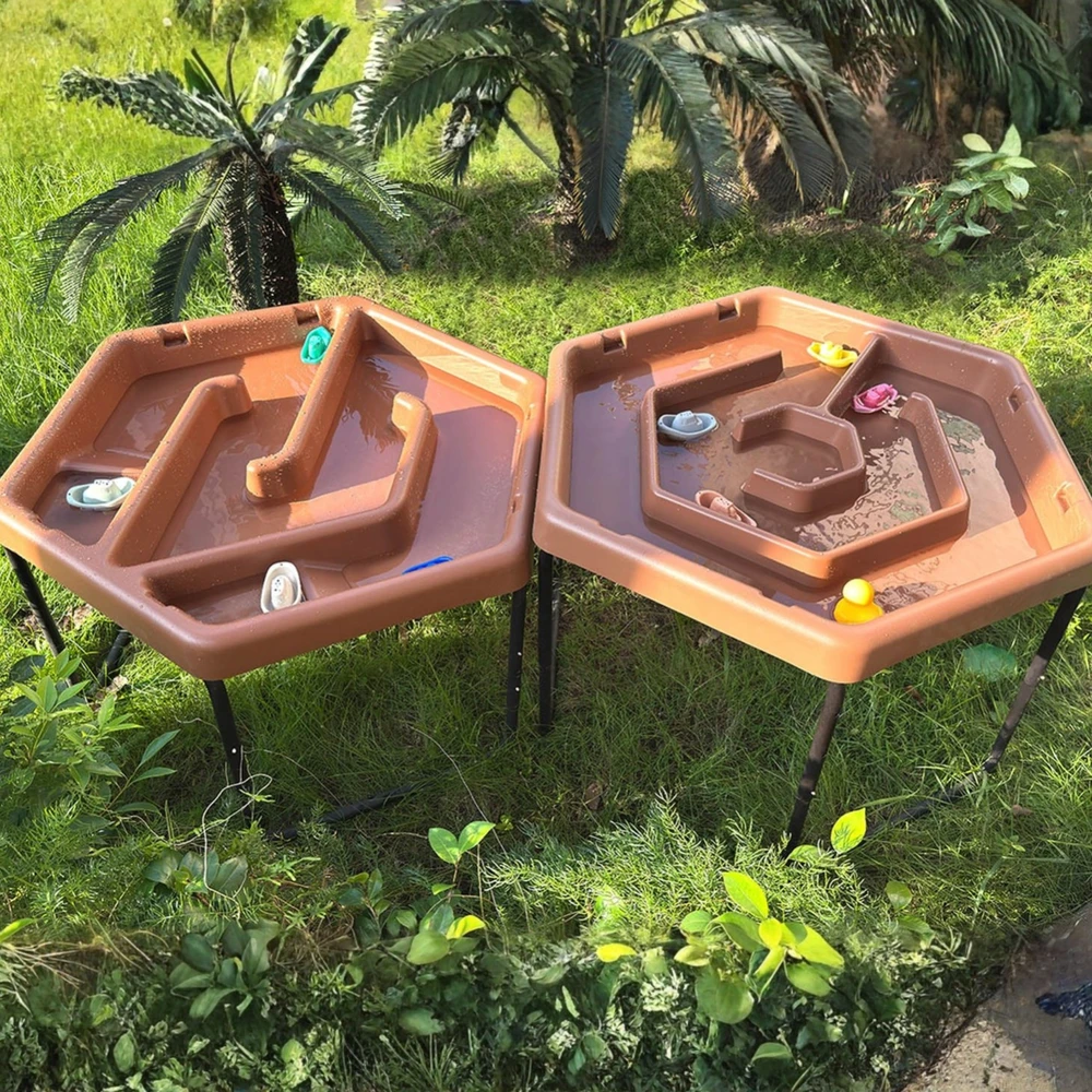 MASTERKIDZ Smėlio ir vandens žaidimų stalas Hexagoninis Reguliuojamas