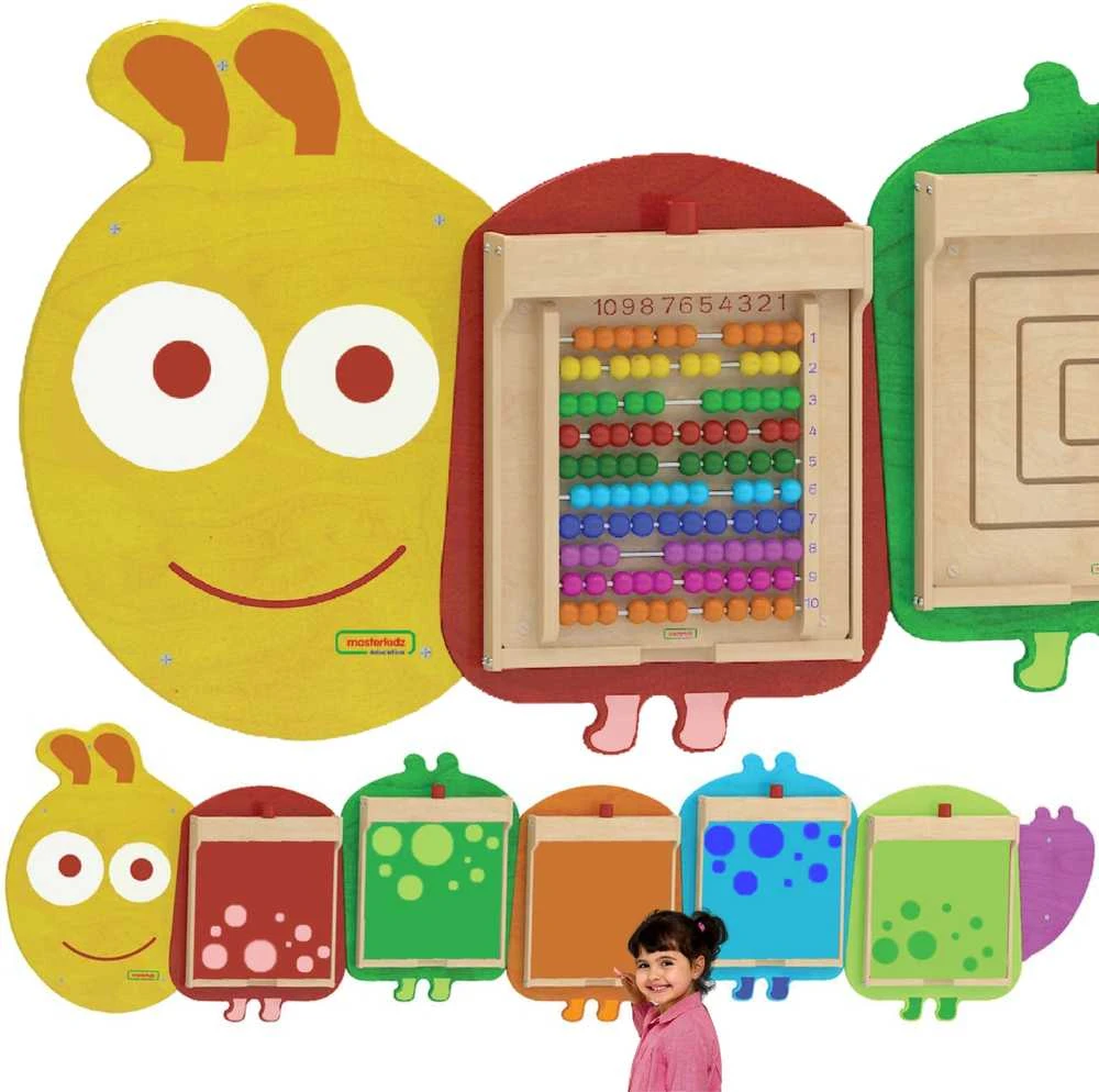 „MASTERKIDZ Flex“ sieninė tvirtinimo sistema 5 edukacinėms lentoms – „Caterpillar“