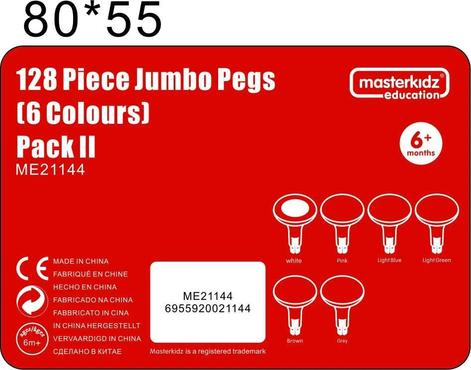 MASTERKIDZ spalvingi dideli kaiščiai STEM lentai, 128 vnt. - 6 spalvos
