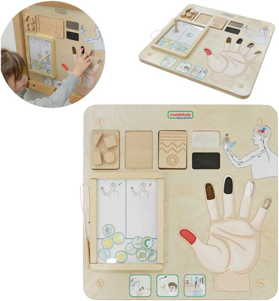 Edukacinė lenta Lytėjimo pojūtis Montessori MASTERKIDZ
