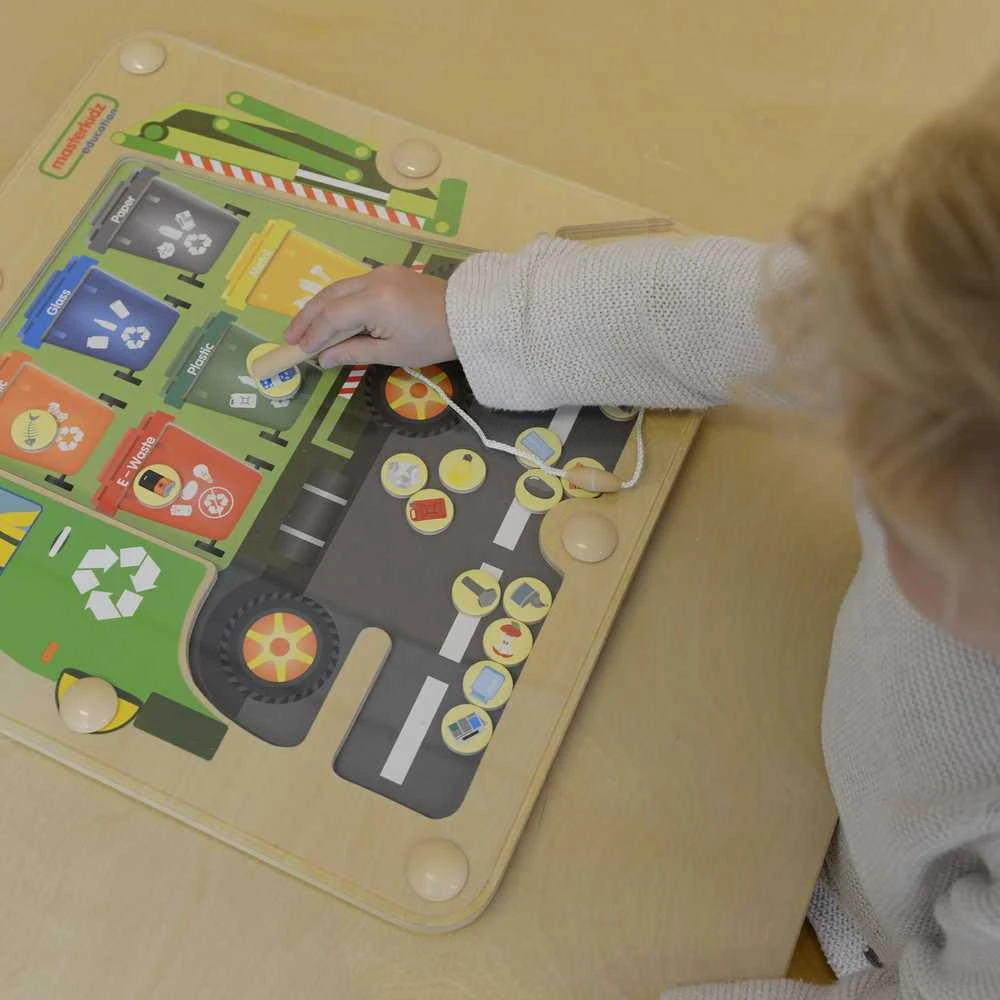 MASTERKIDZ Švietimo Žaislas – Medinė Tinkama Atliekų Rūšiavimo Lenta